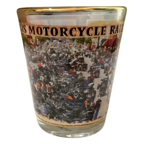 ** SOLD ** Vintage Official Sturgis Glass Souvenir Sturgis Motorcycle Rally - Picture 2 of 5